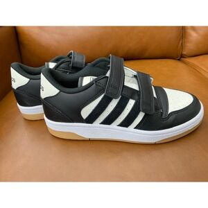 Adidas Break Start EL CF C Kids Size 3 Black White Hook and Loop Low Top